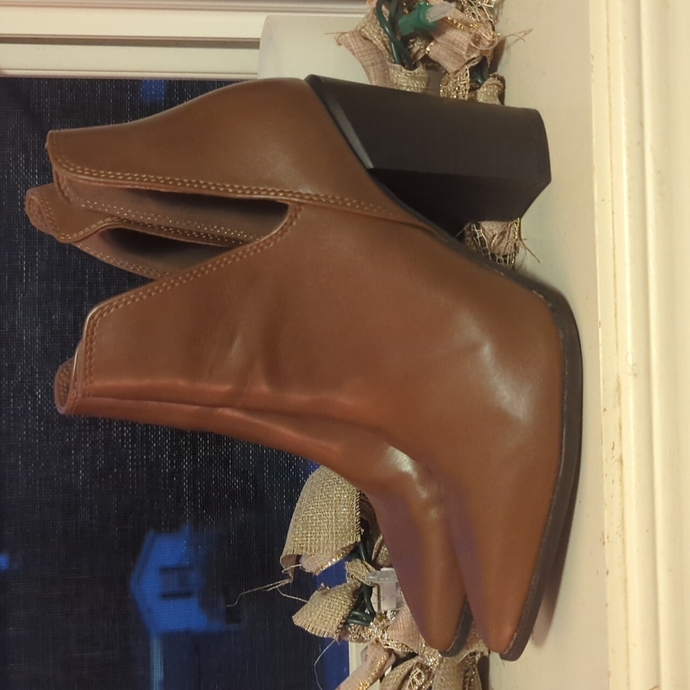 Vegan leather cutout bootie